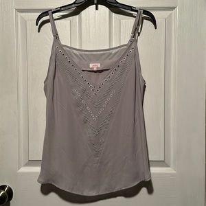 Dressy Beaded Tank Top XL - Light Grey -  Pixley Brand - Never Worn